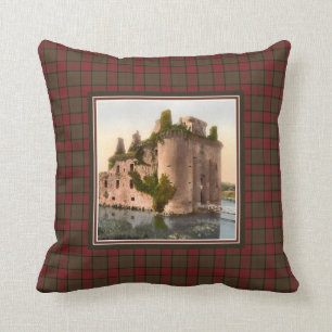 Coussin Château de Caerlaverock vintage Clan Maxwell Tarta