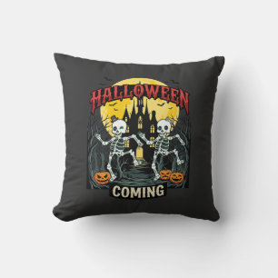Coussin Château de squelettes dansants à l'approche d'Hall