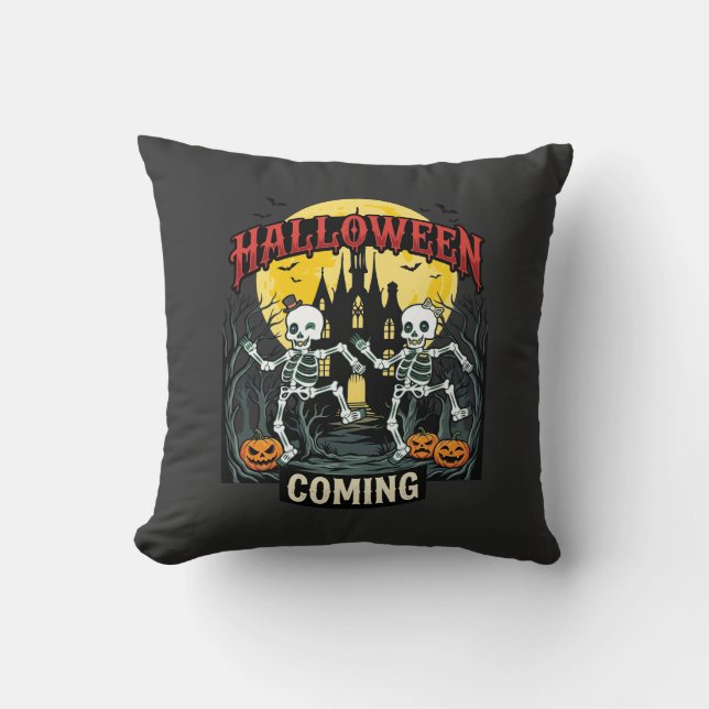 Coussin Château de squelettes dansants à l'approche d'Hall (Recto)