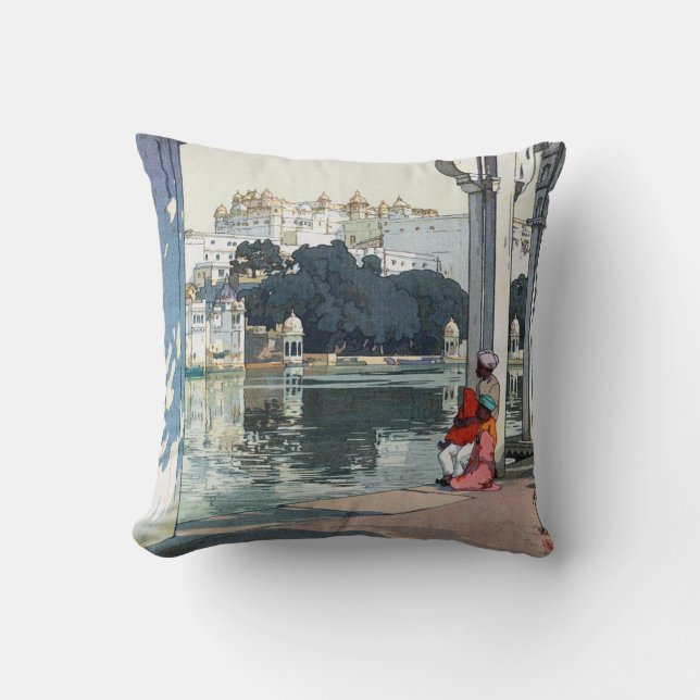 Coussin Château d'Udaipur, Inde, Hiroshi Yoshida (Recto)