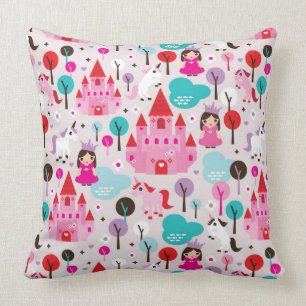 Coussin château et licorne de princesse d'enfants