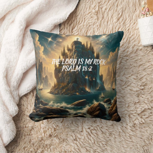 Coussin Château Majestueux Levant L'Éternel EST MON ROCHER (Couverture)