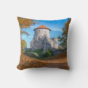 Coussin Château médiéval entouré de forêt