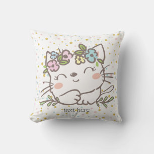 Coussin chaton blanc, chaton, animaux