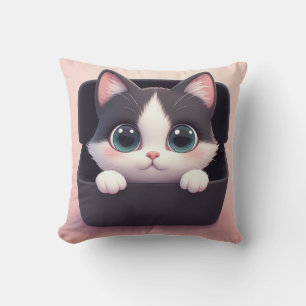 Coussin Chaton de dessin animé adorable avec de grands yeu