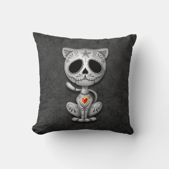 Coussin Chaton de sucre de zombi, foncé (Recto)