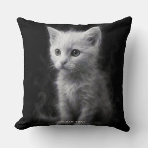 Coussin Chaton Fantastique Cute White Smoke