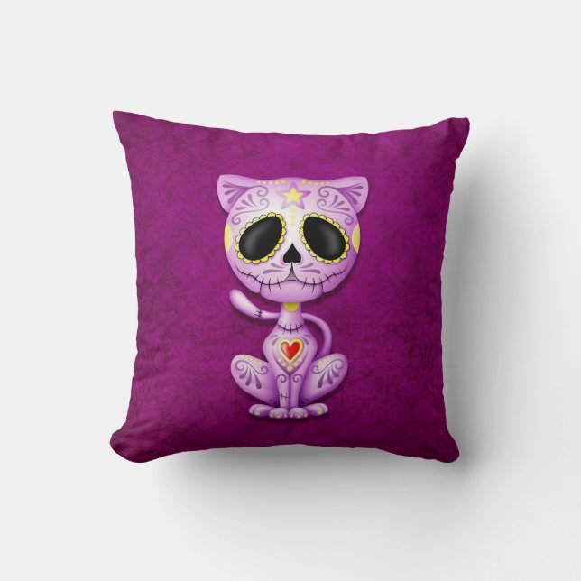 Coussin Chaton pourpre de sucre de zombi (Recto)