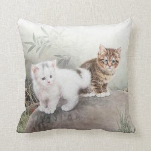 Coussin Chatons chinois de l'art deux de chat