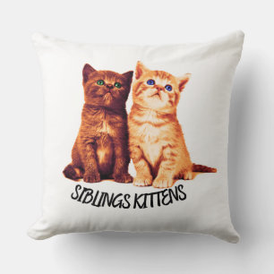 Coussin Chatons frères et soeurs, deux chats mignons