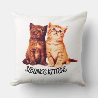 Coussin Chatons frères et soeurs, deux chats mignons