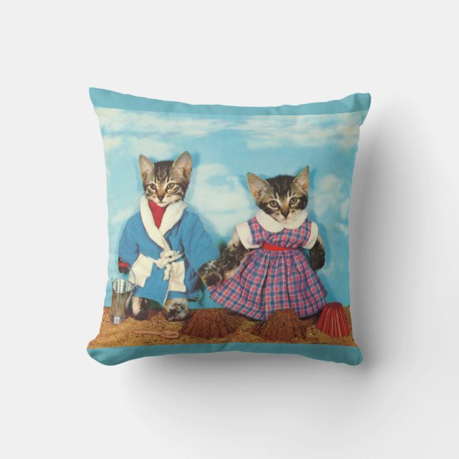 Coussin chatons tabby sur la plage (Recto)