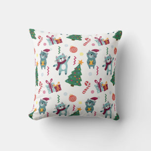 Coussin Chats à Noël Motif Fantaisiste