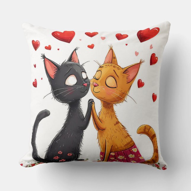 Coussin Chats amoureux (Recto)