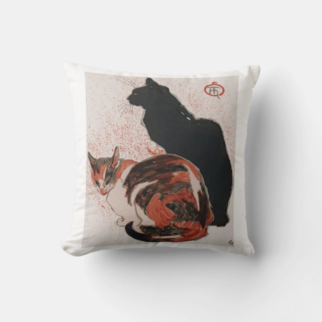 Coussin Chats asiatiques d'aquarelle (Recto)