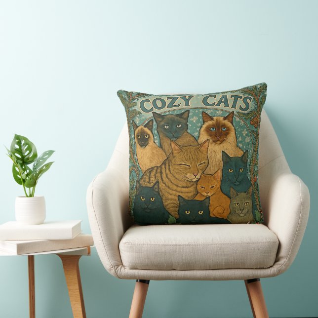 Coussin Chats confortables en hiver (Chaise)