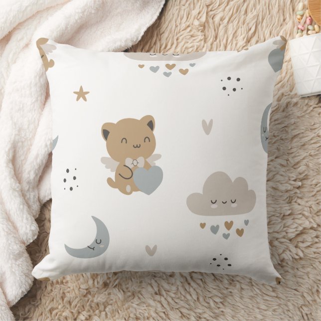 Coussin Chats d'ange Kawaii & Nuages (1) (Couverture)