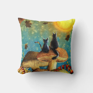 Coussin Chats de champignons
