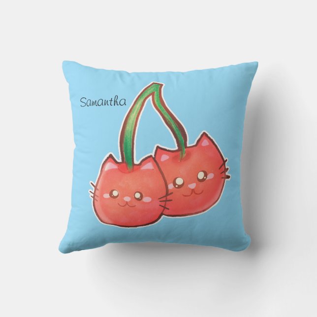 Coussin Chats de fruits de cerise (Verso)