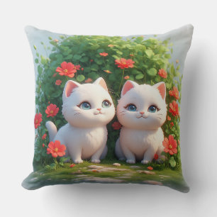 Coussin Chats de la Forêt Maison Verte et Confortable