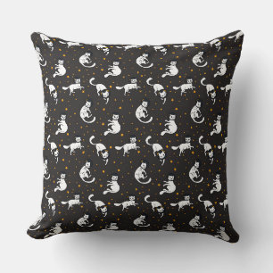 Coussin Chats de l'espace cosmique et motif d'étoiles