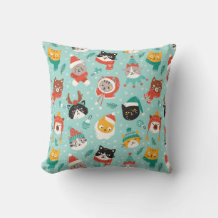 Coussin Chats de Noël en Chandails de vacances Motif