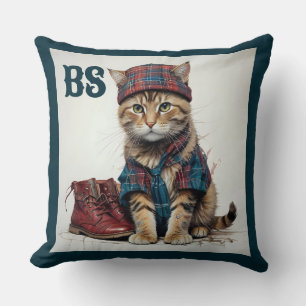 Coussin Chats écossais déguisé - chats tartans charmants