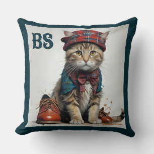 Coussin Chats en déguisement écossais – des chats au tarta