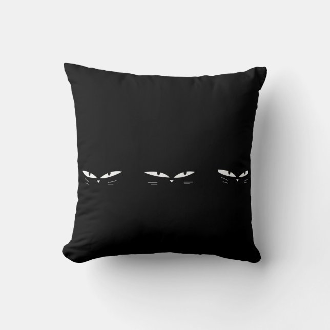 Coussin Chats en noir (Recto)