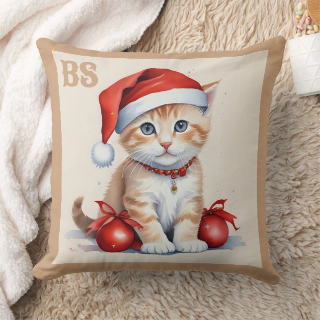 Coussin Chats Festifs en costumes de Noël - Vibes de Noël (Couverture)
