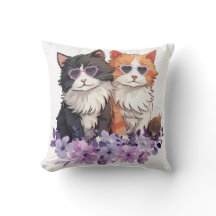 Chats floraux rose pourpre