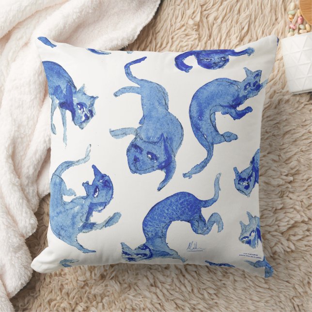 Coussin Chats Flottants Ming 20" - Design A (Couverture)