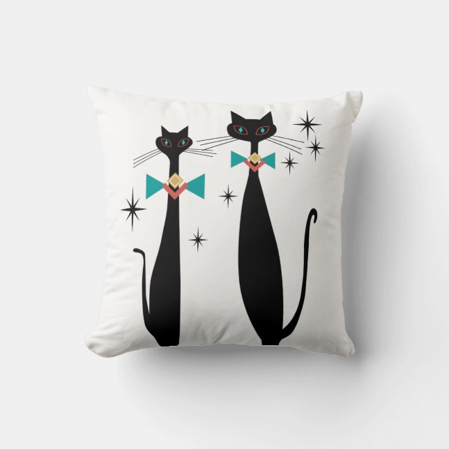Coussin Chats frais modernes de MCM de la rétro moitié du (Recto)
