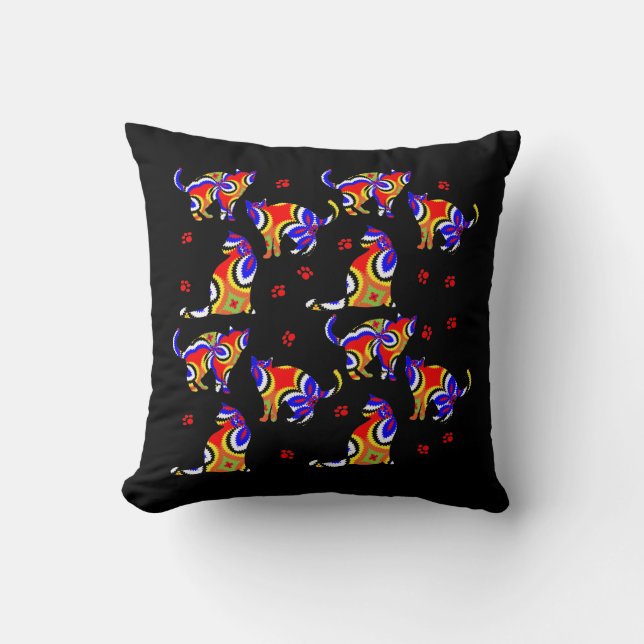 Coussin Chats funky Cute Amoureux de les chats brillants M (Recto)
