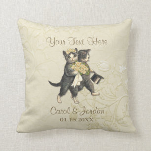 Coussin Chats mariages Votre texte personnalisé