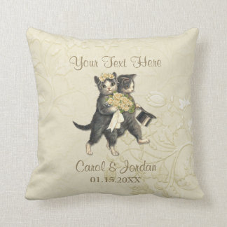 Coussin Chats mariages Votre texte personnalisé
