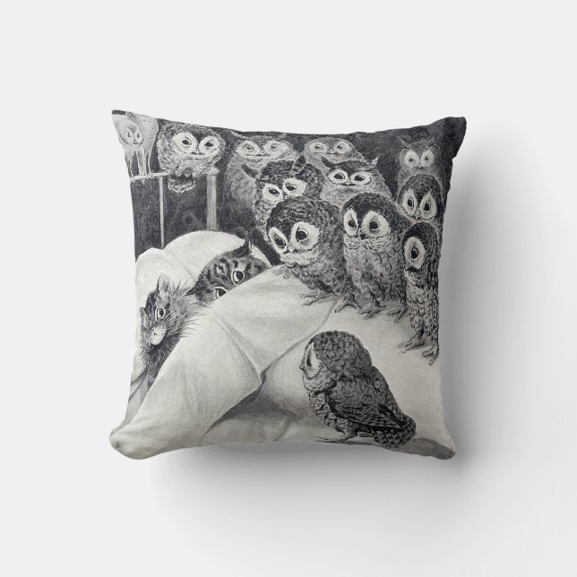 Coussin Chats Nightmare Owl Bird, Louis Wain (Recto)