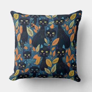 Coussin Chats noirs d'Halloween