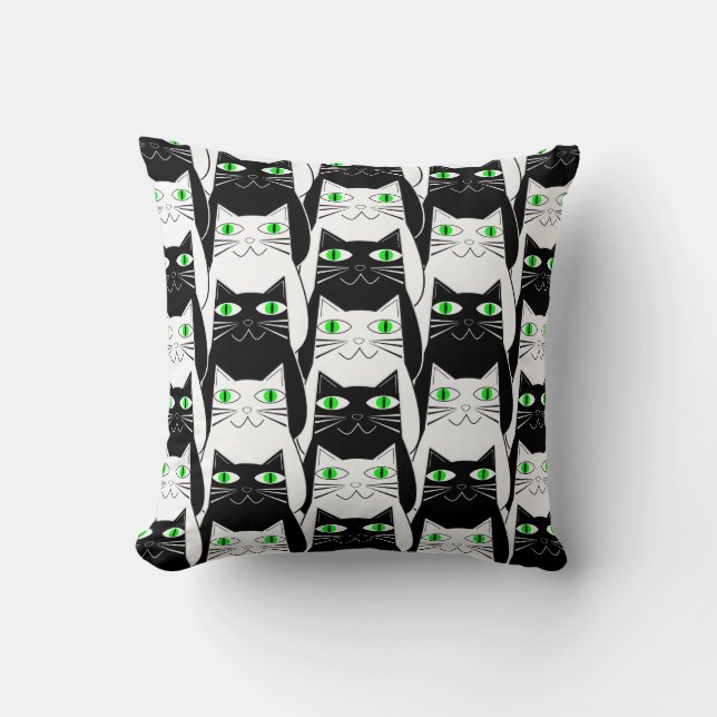 Coussin Chats noirs et blancs (Recto)