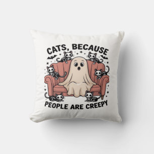 Coussin Chats Parce Que Les Gens Sont Effrayants Drôle Fan