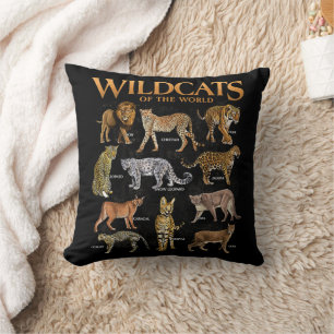 Coussin Chats Sauvages Animaux du Monde Éducatif Sauvage A