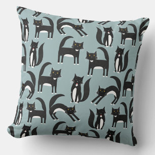 Coussin Chats Tuxedo noirs et blancs