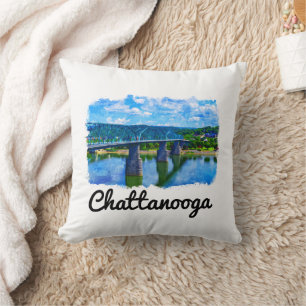 Coussin Chattanooga Tennessee Aquarelle