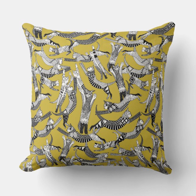 Coussin chatte ocre jaune (Recto)