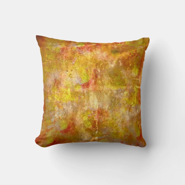Coussin Chaud automne peinture abstraite (Recto)