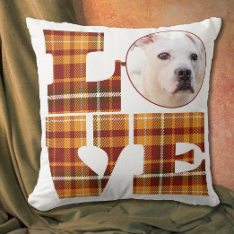 Coussin Chaud Orange Rouge Brown Plaid Amour Dire Photo