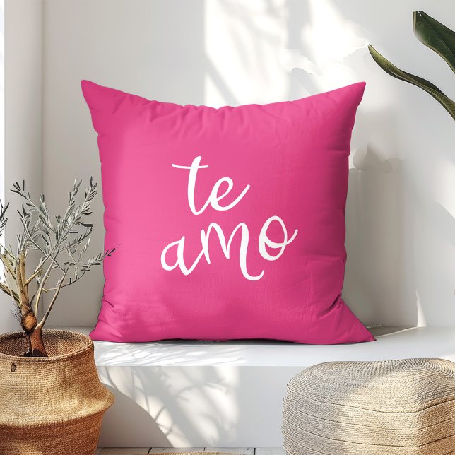 Coussin Chaud Rose Blanc Te Amo (Créateur téléchargé)