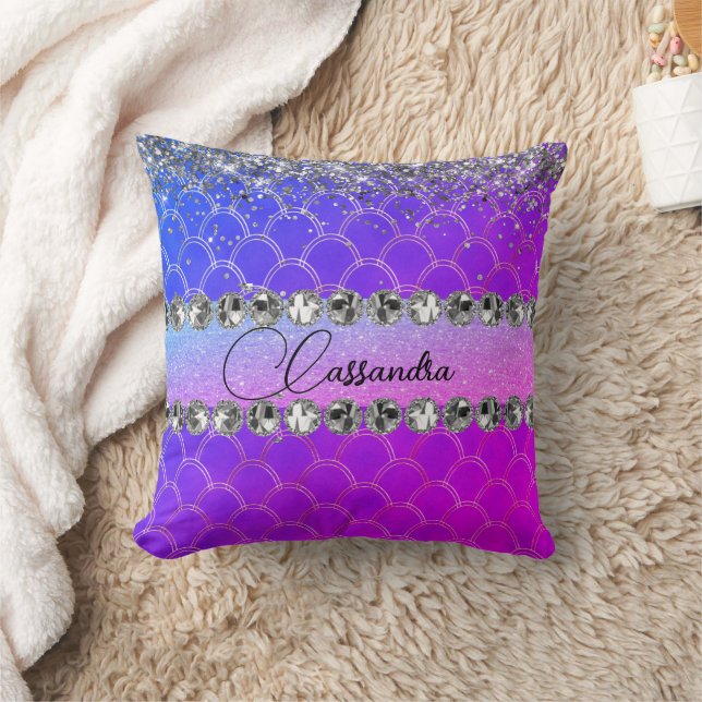 Coussin Chaud rose violet brillant Diamant Bling (Couverture)