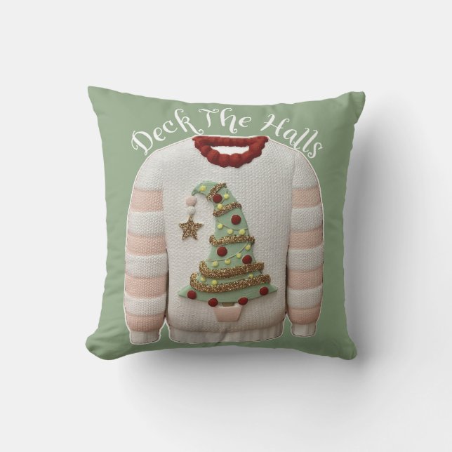 Coussin Chaud sapin de Noël Jeter l'oreiller (Recto)