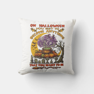 Coussin Chaudière de chat de fantôme de citrouilles de Hal
